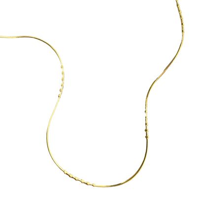 Six Beads Sterling Silver Necklace Chain - Gold