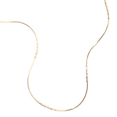 Six Beads Sterling Silver Necklace Chain - Rose Gold