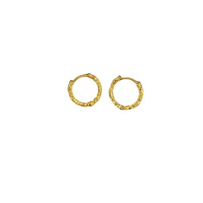 Wavy Sterling Silver Hoop Earring - Gold