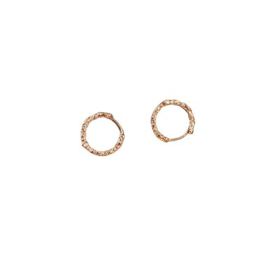 Wavy Sterling Silver Hoop Earring - Rose Gold