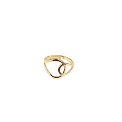 Intercepting Circles Statement Signature Ring aus Sterlingsilber - Gold