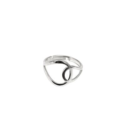 Intercepting Circles Bague en argent sterling avec signature - Argent