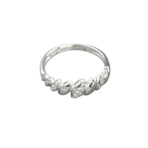Lined Stones Marquise Sterling Silver Ring - Silver
