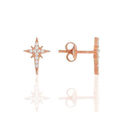 Northern Star Sterling Silver Stud Earring - Rose Gold