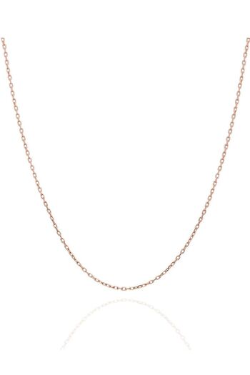 Collier Chaîne Gourmette Argent Massif - Or Rose
