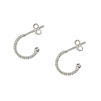 Boucles d'oreilles en argent sterling avec bout de perles torsadées - Argent