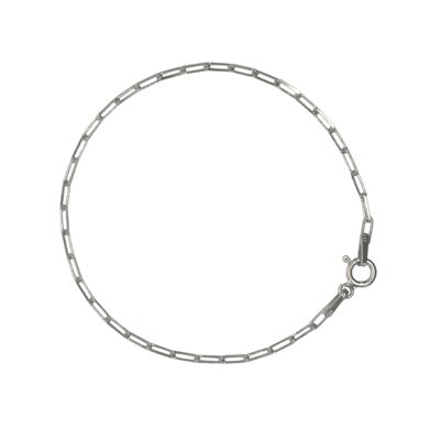 Rectangular Sterling Silver Chain Bracelet - Silver