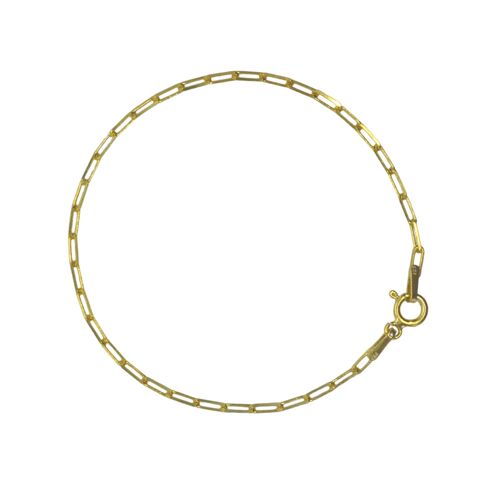 Rectangular Sterling Silver Chain Bracelet - Gold