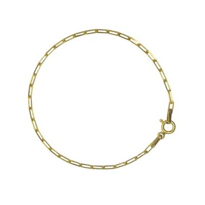 Rectangular Sterling Silver Chain Bracelet - Gold