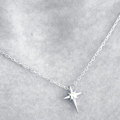 Collar de plata esterlina con estrella única de Postella - Plata