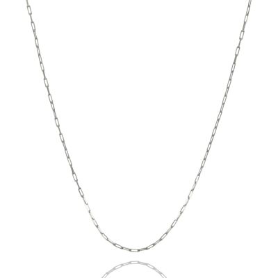 Collier en Argent Sterling Chaîne Rectangulaire - Argent