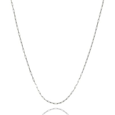 Rectangular Chain Sterling Silver Necklace - Silver
