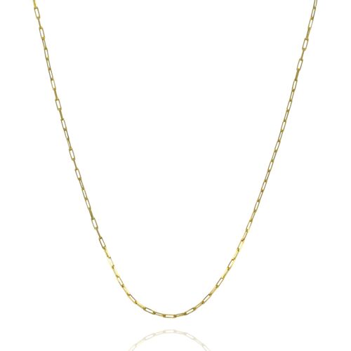 Rectangular Chain Sterling Silver Necklace - Gold