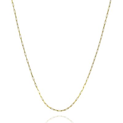 Rectangular Chain Sterling Silver Necklace - Gold