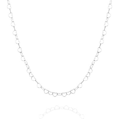 Collier chaîne en argent sterling avec cœur d'amour - Argent