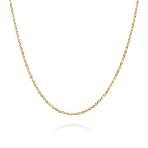 Sterling Silver Rope Chain Necklace - Gold