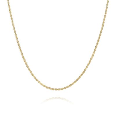 Collana con catena a corda in argento sterling - Oro