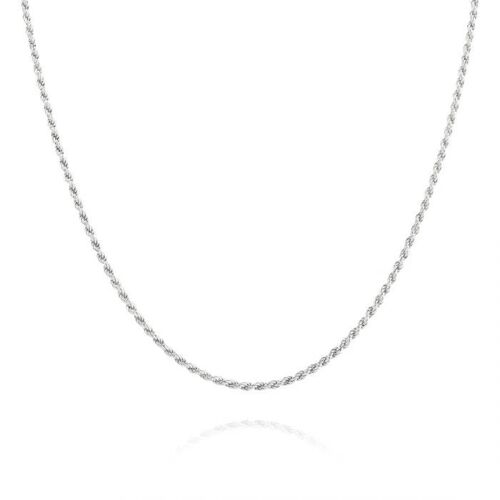 Sterling Silver Rope Chain Necklace - Silver