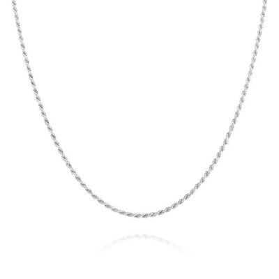 Halskette aus Sterlingsilber mit Kordelkette - Silber