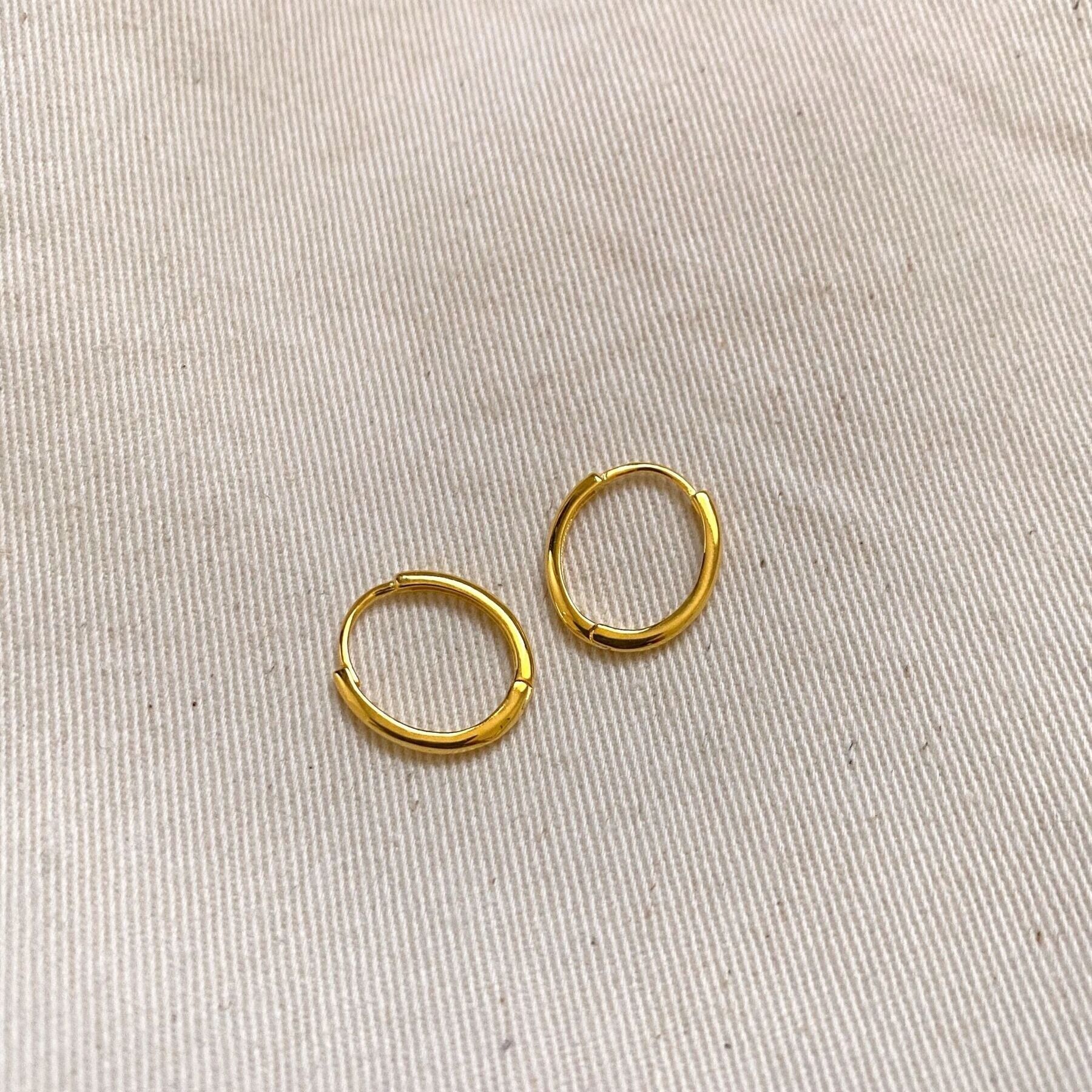 Ovaler Creolen-Ohrring aus Sterlingsilber - Gold