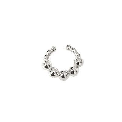 Brazalete de oreja de plata esterlina con cuentas de burbujas elegantes - Plata