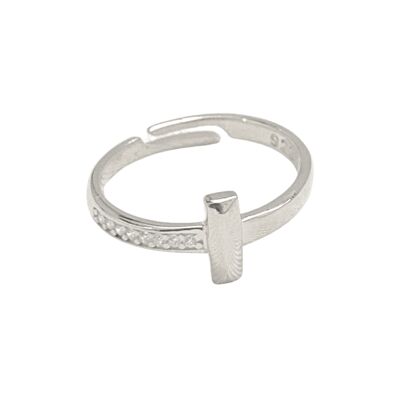 Cros Siganature Adjustable Ring T Bar T Wire Ring - Silver