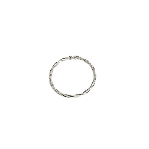 Skinny Layering Adjustable Ring Set - Silver - Twist Ring