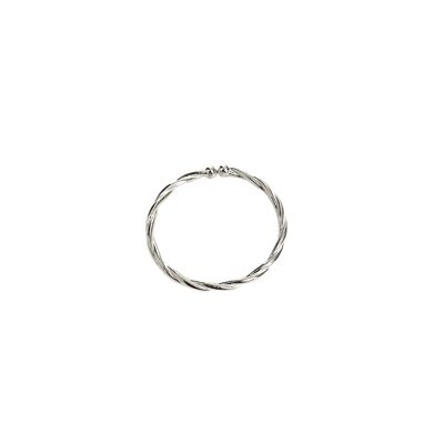 Skinny Layering Adjustable Ring Set - Silver - Twist Ring