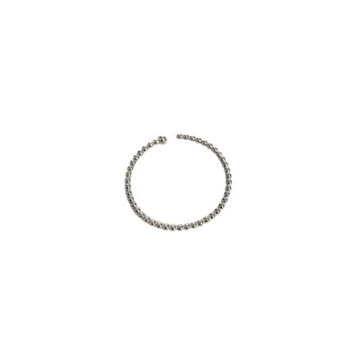 Skinny Layering Adjustable Ring Set - Silver - Ball Ring