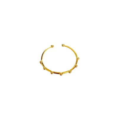 Skinny Layering Adjustable Ring Set - Gold - Less Ball Ring