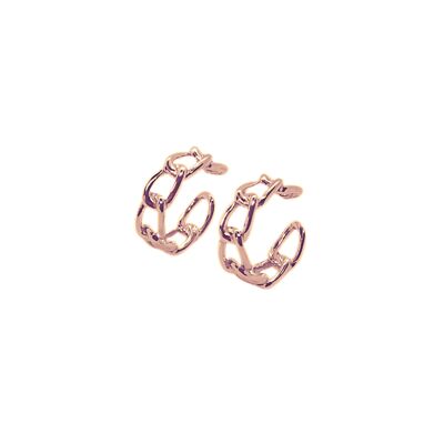 Ear Cuff Cadena De Plata De Ley - Oro Rosa