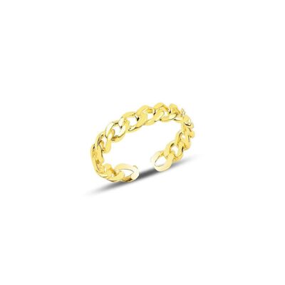 Anillo de cadena de plata esterlina - Oro