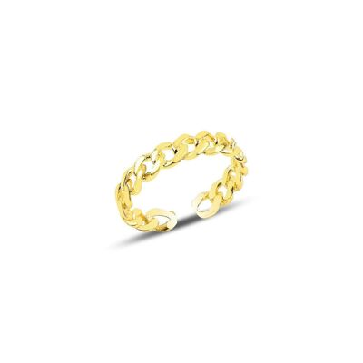 Sterling Silver Chain Ring - Gold