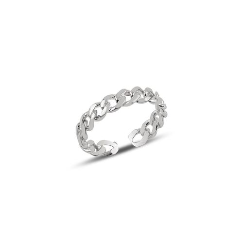 Sterling Silver Chain Ring - Silver