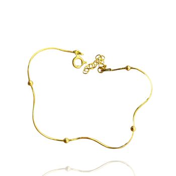 Bracelet en argent sterling avec chaîne de perles italiennes - Or