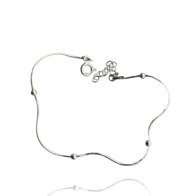 Bracciale in Argento Sterling 925 con Catena di Perle Italiane - Argento