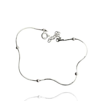 Itallian Bead Chain Sterling Silver Bracelet - Silver