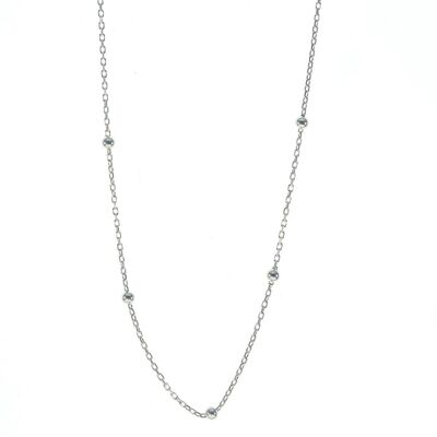 Bead Chain Bead Sterling Silver Necklace - Silver