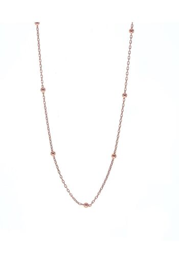 Collier en argent sterling avec chaîne de perles - Or rose