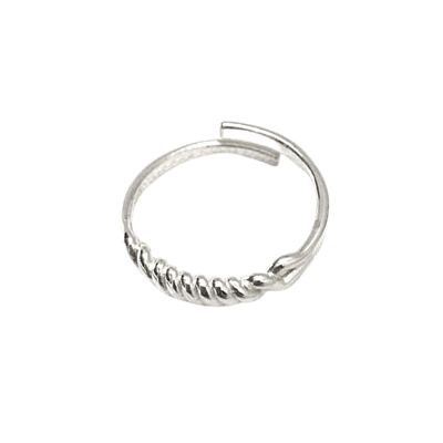 Bague en argent sterling à vis torsadée - Argent