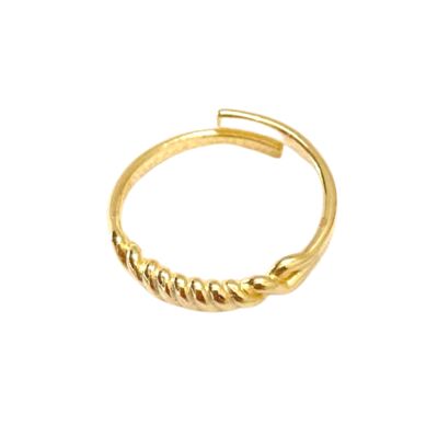 Twisted Screw Sterling Silver Ring - Gold