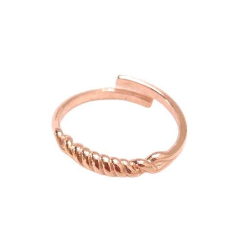 Twisted Screw Sterling Silver Ring - Rose Gold