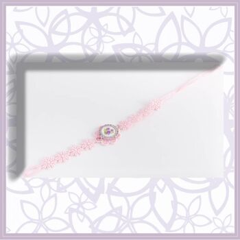 Bracelet macramé rose Violet de Parme 3