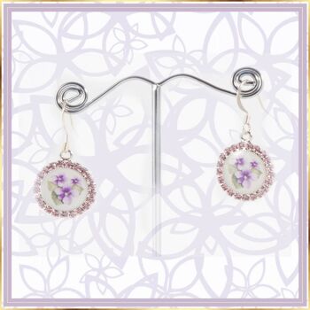 Boucles d'oreilles Violette de Parme 1