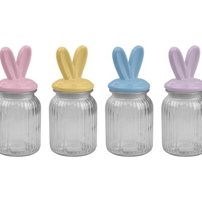 Easter Ribbed Glass Jar