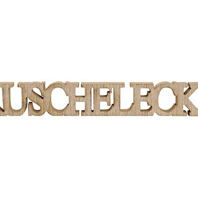 Aufsteller Schriftzug Kuschelecke aus Holz, B59 x T2 x H8 cm