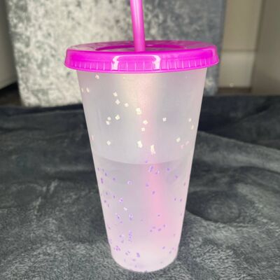 solid colour changing confetti tumbler