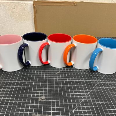 sublimation coloured handle and inside mug