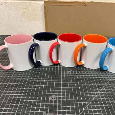 sublimation coloured handle and inside mug