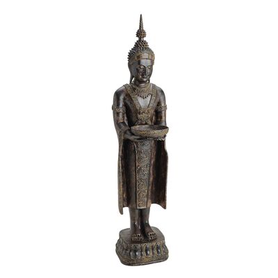 Buddha stehend in braun aus Poly, 77 cm